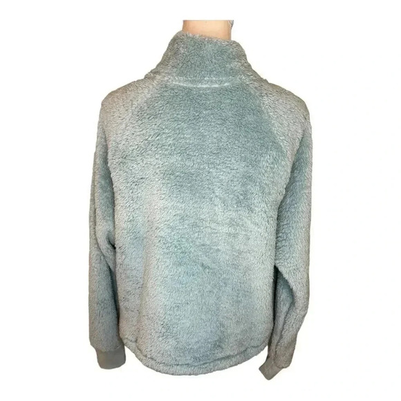 NEW‎ Calvin Klein Women's XL Blue Performance Fleece 1/4 Zip Cropped Sweatshirt - Picture 3 of 8